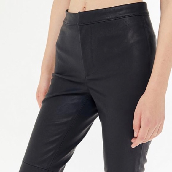 Black Vegan Leather Pants Urban Outfitters - Picture 4 of 4